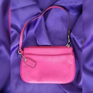 Coach Pink Leather Wristlet